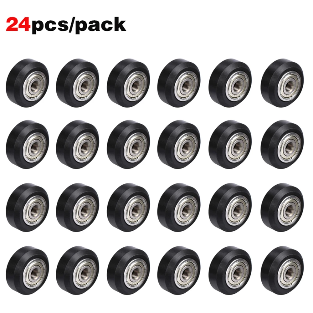 V Slot Wheel - プラスチック製のプームプーリー,CNC用ホイールプーリー625zz,プーリーギア,パッシブラウンドVスロット,CR10,フェンダー3, 12個,24個