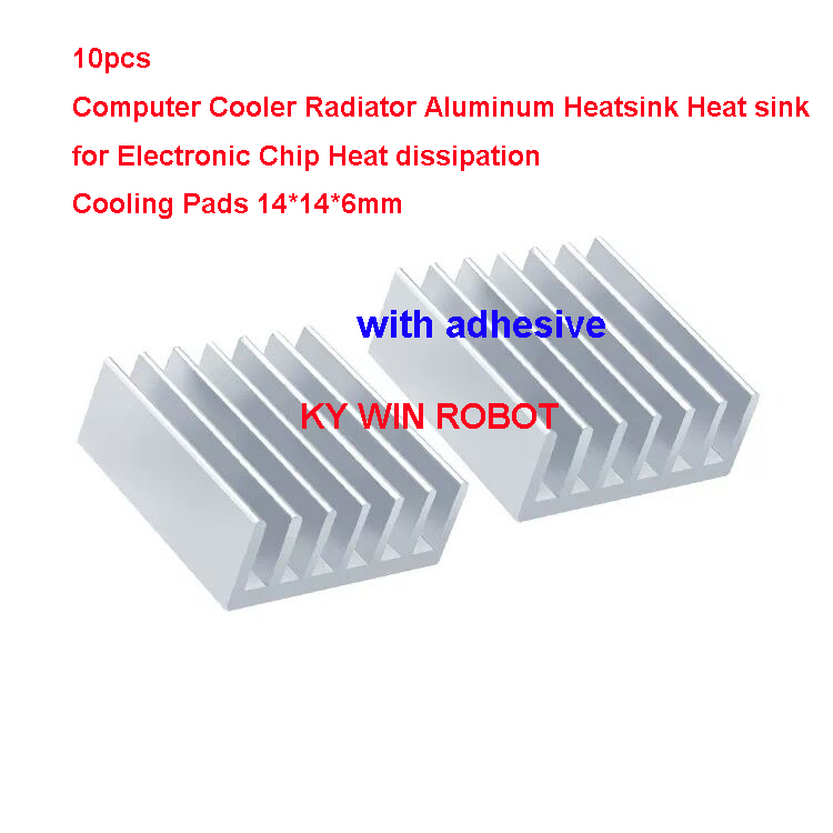 Aluminium Extrusion - 10個入りミニ粘着アルミ製ラジエーター ヒートシンク 14x14x6mm クーラー 3Dプリンター ステッピングモータードライバー