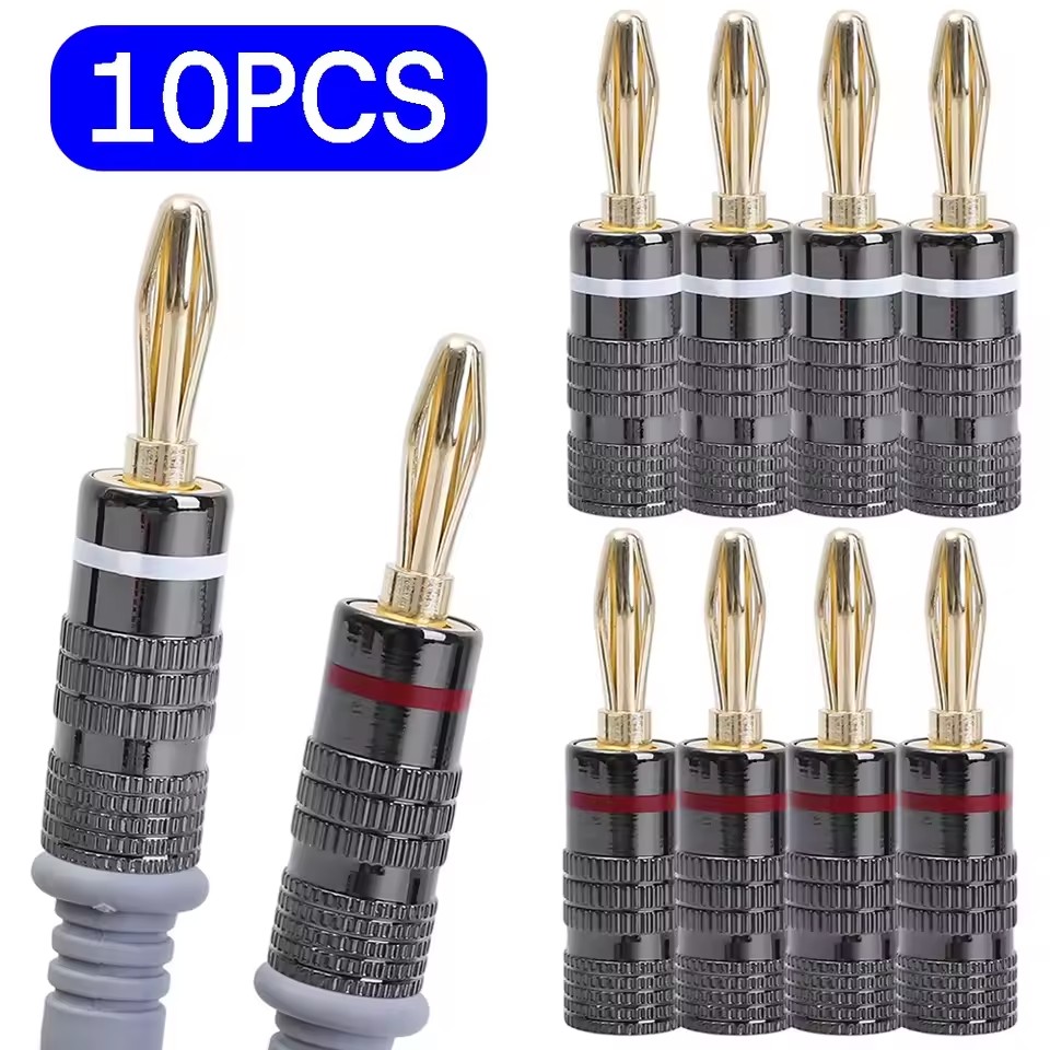 Coupling 8Mm - 1～10個入り、はんだ不要のバナナプラグ、4mm、スピーカーケーブルやアンプ用の金メッキ金属製クイックワイヤーコネクター。