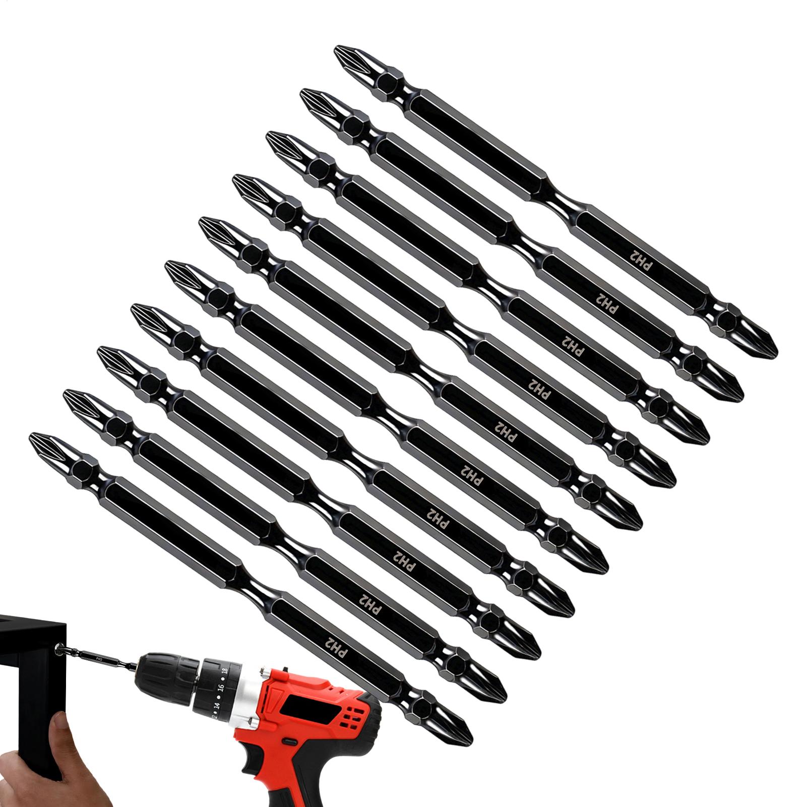 End Mill - ドリル用磁気ビット両端フライス加工磁気ドライバーヘッドキット多機能ドライバービットセット産業用