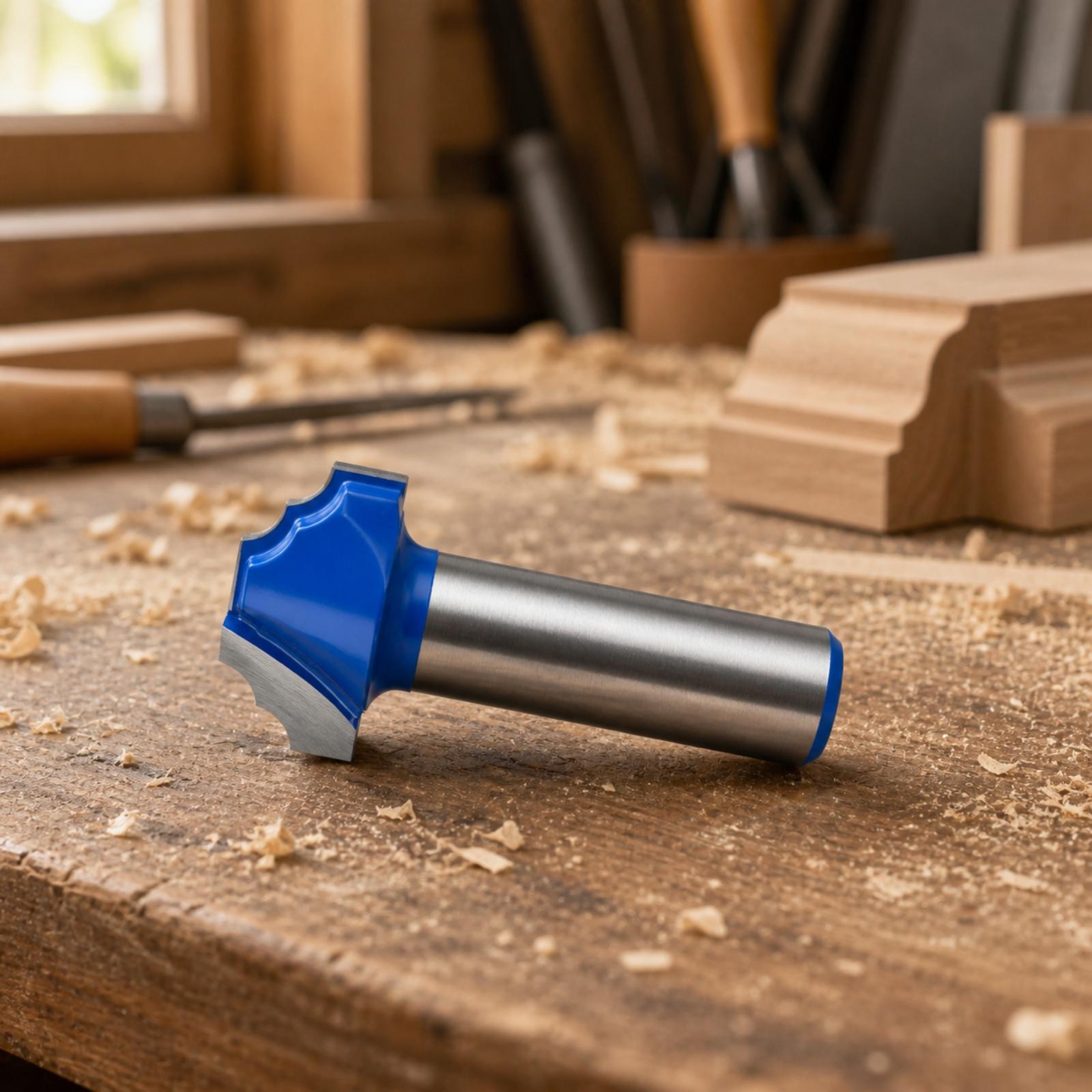 Cnc Bits - ダブルRプロファイルのルータービット。CNC対応で、湾曲した切削ヘッドを備え、家具職人や木工職人にとって多用途に使える。