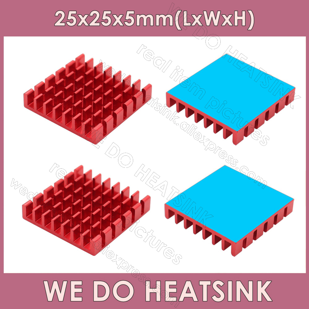 Aluminium Extrusion - 私たちは加熱されていないアルミニウムパッドを備えたヒートシンク,25x25x5mm,陽極酸化スロット付き,ヒートシンク