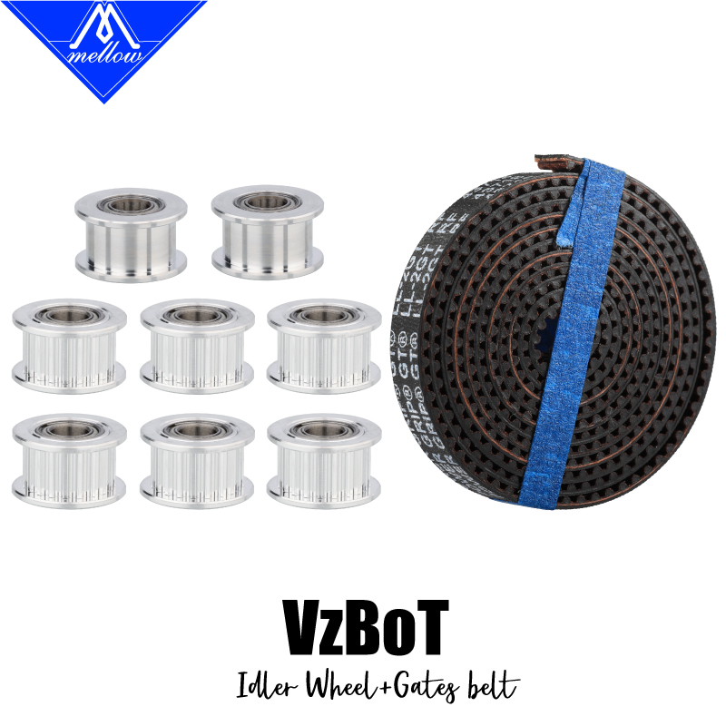 Gt2 Pulley - まろやかな1セットアルミGT2アイドラーと5メートル2GTゲート6ミリメートルベルトキット20歯タイミングプーリーホイールボア5ミリメートル2GT 3Dプリンタvzbot