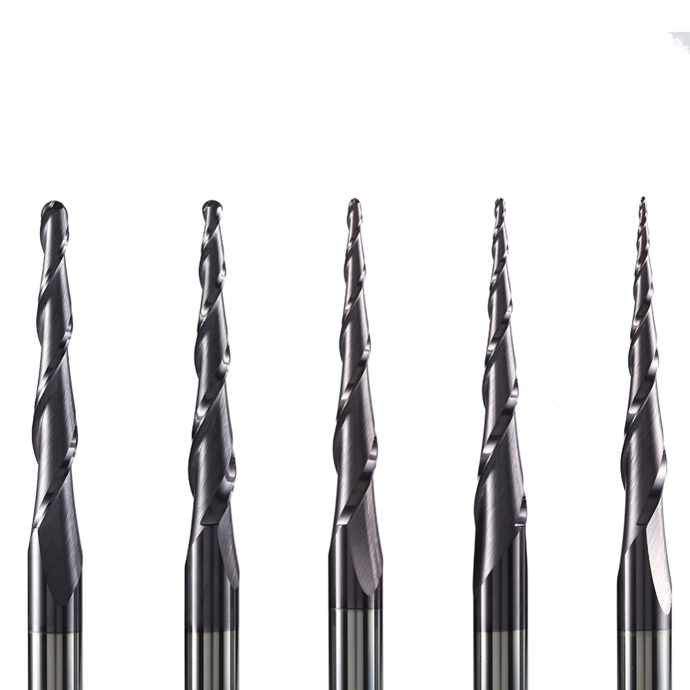 End Mill Set - 超硬ソリッドエンドミル 4mm 6mm 8mm ボールノーズ テーパーエンドミル