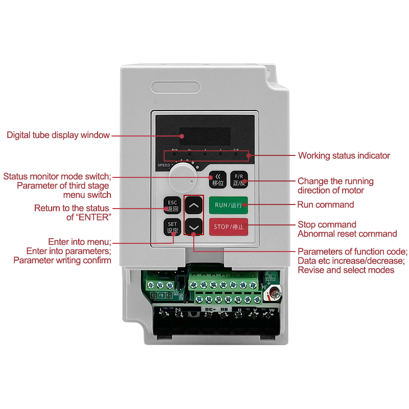 Spindle Motor - 1.5kw 110v/220v/380vac インバーター 2hp VFD 可変速