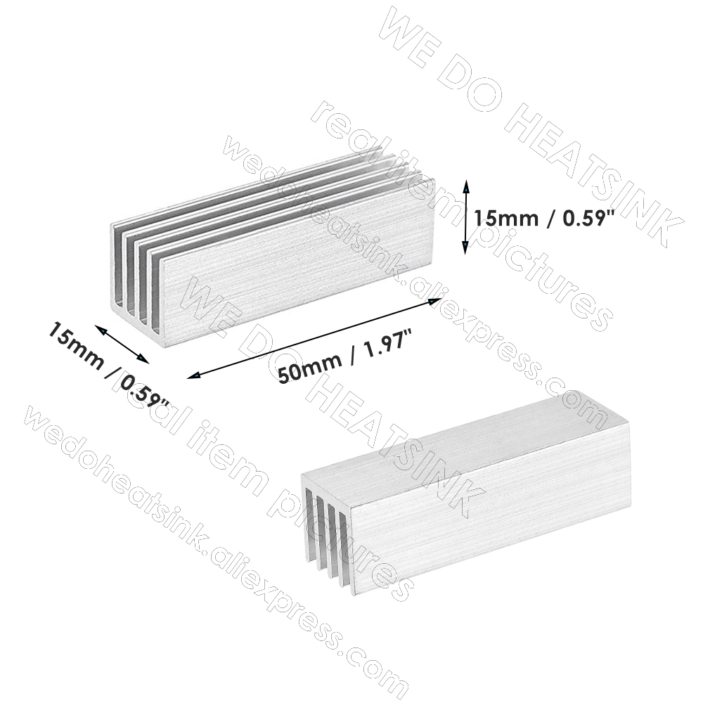 熱接着テープ付き電子レンジ,5個,50x15x15mm,ヒー - Aluminium Extrusion のレビューと価格