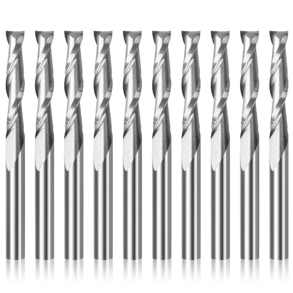 10個入り 3.175 1/8 シャンク 2枚刃 スパイラル - End Mill Set のレビューと価格