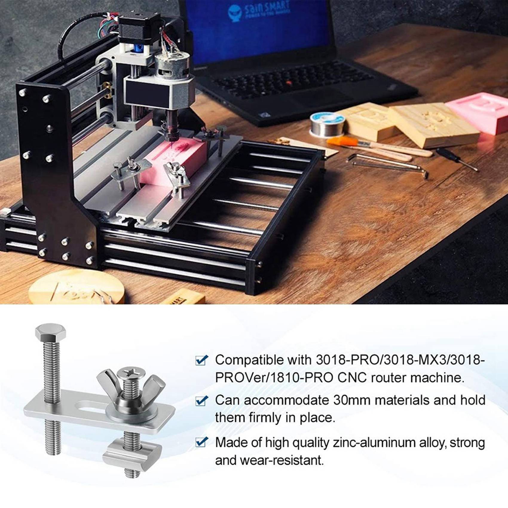 A19F-8 パック T トラック クランプ、ミニ T トラ - 3018 Cnc のレビューと価格
