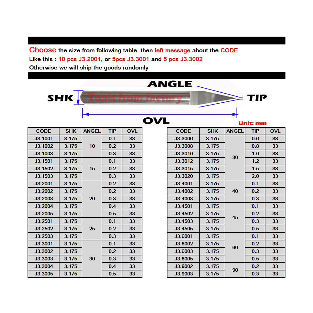 炭化タングステンビット10個,3.175mm,pcb彫刻ビッ - End Mill Set のレビューと価格